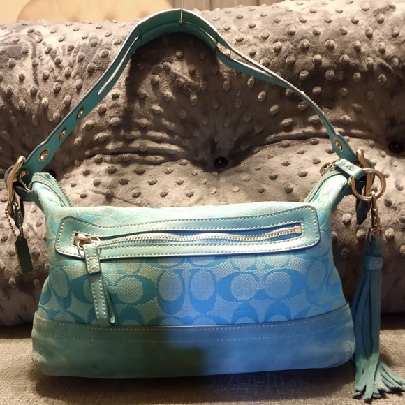 turquoise purse coach